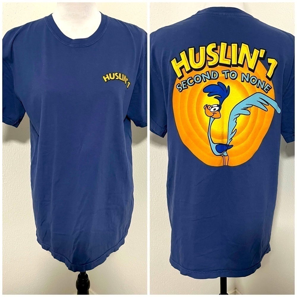Comfort Colors Unisex Med Roadrunner Graphic “HUSLIN’1” Second to None Shirt EUC